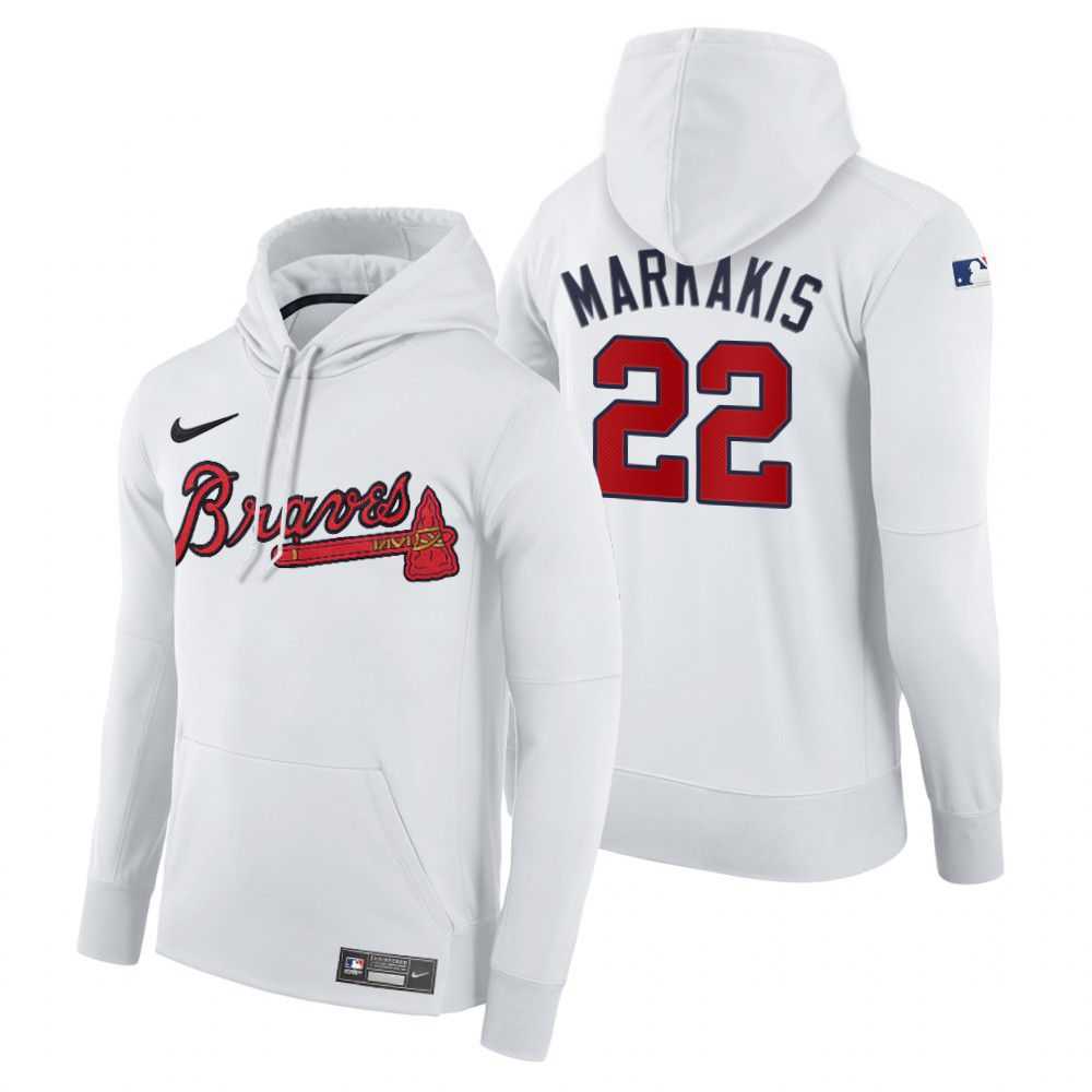 Men Atlanta Braves 22 Markakis white home hoodie 2021 MLB Nike Jerseys